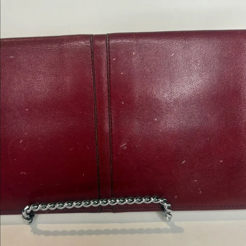 Burberry’s vintage red marroon checkbook wallet